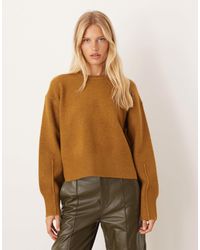 ASOS - Boxy Crew Neck Jumper With Side Split Detail - Lyst