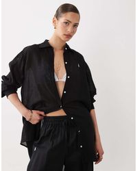 Polo Ralph Lauren - Oversized Cotton Linen Boyfriend Shirt - Lyst