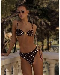 4th & Reckless - Gold Sun Metal Detail Underwire Bikini Top - Lyst
