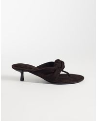 ASOS - Heartbreak Premium Knotted Heeled Toe Thongs - Lyst