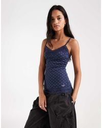 Hollister - Lace Trim Cami Top - Lyst