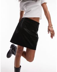TOPSHOP - Mini-jupe tressée en imitation cuir - Lyst