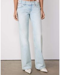 Stradivarius - Low-Rise Straight-Leg Jeans With Hammer Waistband - Lyst
