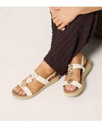 Yours Clothing - Hammered Disk Wedge Sandals - Lyst