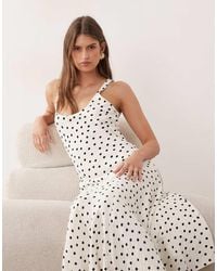Mango - Scoop Neck Asymmetric Hem Maxi Dress - Lyst