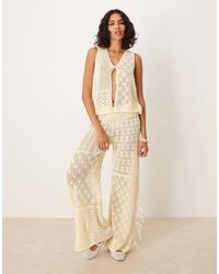ASOS - Knitted Tie Front Trouser Co-ord - Lyst
