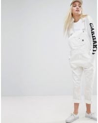 white carhartt overalls women's