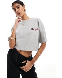 4th & Reckless - Cropped New York Embroidered T-shirt - Lyst