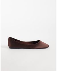 Mango - Satin Ballet Flats - Lyst