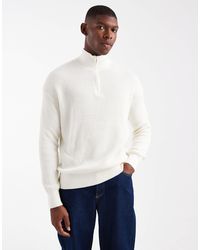 Hollister - Boxy Ribbed Quarter Zip Jumper - Lyst