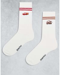 ASOS - Disney Pixar 2-pack Socks With Mater And Mcqueen Embroidery - Lyst