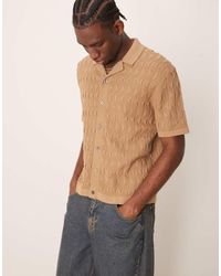 Abercrombie & Fitch - Gebreide Resort Polo Met Korte Mouwen En Knoopsluiting - Lyst