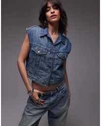 Levi's - Gilet en jean effet rétréci style années 90 - moyen délavé - Lyst