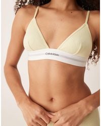 Calvin Klein - – unwattierter triangel-bh aus geripptem modal - Lyst