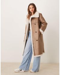 New Look - Funnel Neck Borg Jacket - Lyst