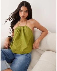 ASOS - Halterneck Volume Cropped Vest - Lyst