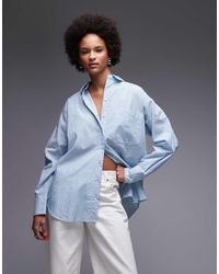 ASOS - Camicia Oversize Blu E Bianca A Righe - Lyst