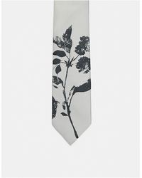 ASOS - Slim Tie With Flower Print - Lyst