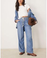 Free People - Dakota Cinched Waist Pull-on Jeans - Lyst