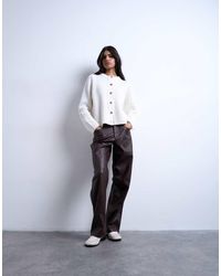 TOPSHOP - Faux Leather Cinch Trouser - Lyst