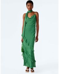 OMNES - Dresses Taylor Chiffon Ruffle Maxi Dress With Scarf - Lyst