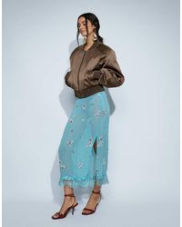 ASOS - Embellished Midi Skirt With Lace - Lyst