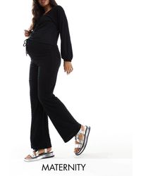 Mama.licious - Mamalicious Maternity Over The Bump Wide Leg Jersey Trouser Co-ord - Lyst