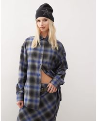 Collusion - – angeraute, karierte oversize-hemdbluse - Lyst