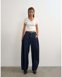 TOPSHOP - Cocoon Mid Rise Barrel Jean - Lyst