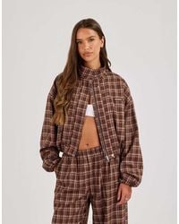 CERNUCCI - Check Twill Funnel Neck Jacket - Lyst