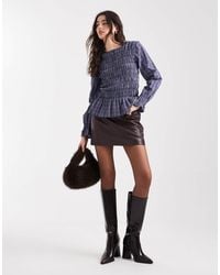 Vero Moda - Shirred Bodice Top With Poet Sleeve - Lyst