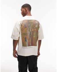 TOPMAN - T-shirt ultra oversize à imprimé saint pauls (collaboration avec le musée van gogh) - écru - Lyst