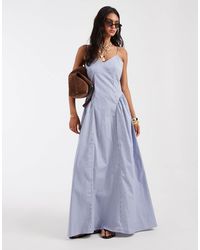 ONLY - Robe longue à rayures et taille basse - clair - Lyst
