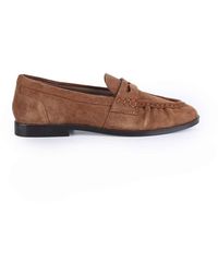 OFF THE HOOK - Sienna Suede Leather Ruched Loafers - Lyst