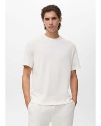Mango - Cotton Mix Fine Knitted T-Shirt - Lyst