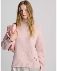 Pull&Bear - Maglione Con Cuori Ricamati - Lyst