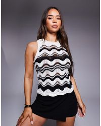 River Island - Crochet Vest Top - Lyst