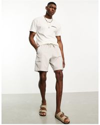 Abercrombie & Fitch - Pantalones cortos beis claro utilitarios sin cierres - Lyst