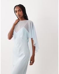 ASOS - Satin Cape Layer Maxi Dress - Lyst