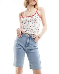 ONLY - – emily – longline jeans-shorts - Lyst