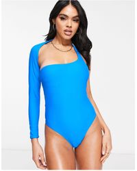 Candypants - Long Sleeve One Shoulder Cut Out Swimsuit - Lyst