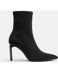 Pull&Bear - Stivaletti Con Tacco Alto Elasticizzati Neri - Lyst