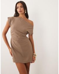 Forever New - Crepe Fallen Shoulder Mini Dress - Lyst