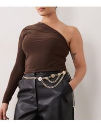 ASOS - Asos Design Curve Chunky Chain Coin Belt - Lyst