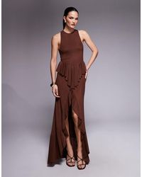 AFRM - Bovina Mesh Drop Hem Ruffle Maxi Dress - Lyst