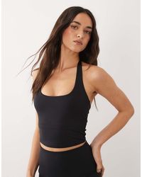 4505 - Active Halter Neck Performance Tank Top With Inner Bra - Lyst