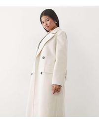 4th & Reckless - Petite Wool Look Double Breasted Longline Structured Formal Coat - Lyst