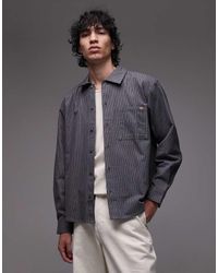 Dickies - Camisa Gris Oscuro Extragrande Con Raya Diplomática Lima De - Lyst