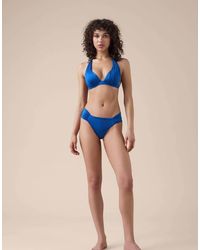 Calzedonia - Shiny Satin Ruched Bikini Bottoms - Lyst