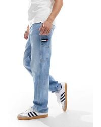 Tommy Hilfiger - Vaqueros De Corte Skater Y Estilo Carpintero Con Lavado Claro De -Azul - Lyst